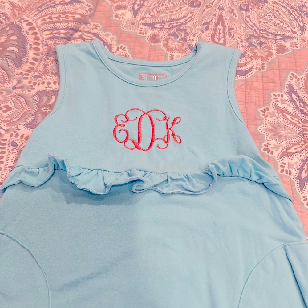 Southern Tots Sleeveless Monogrammed Dress